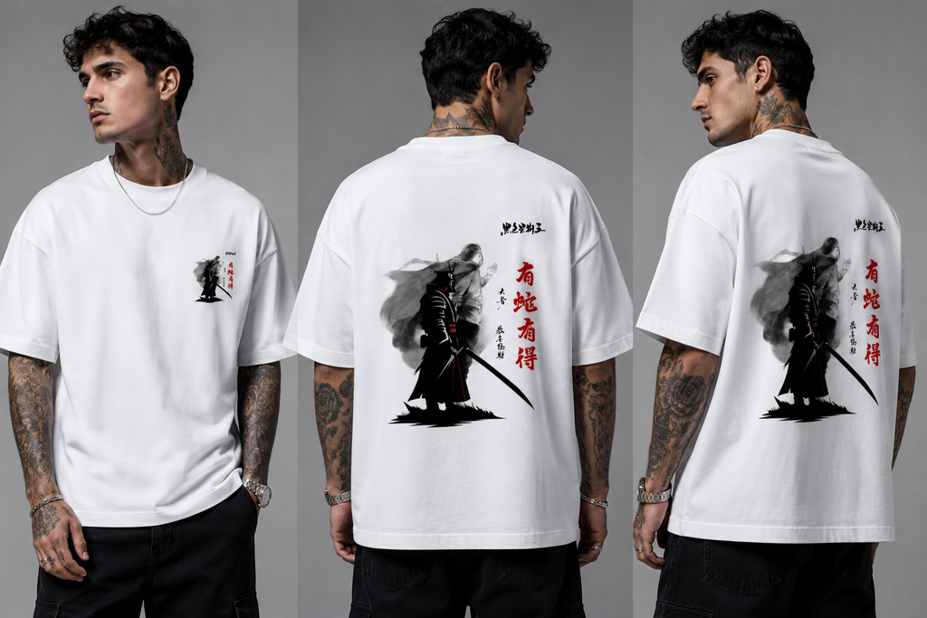 Samurai Warrior Premium quality Unisex Terry Oversized Tee T-Shirt
